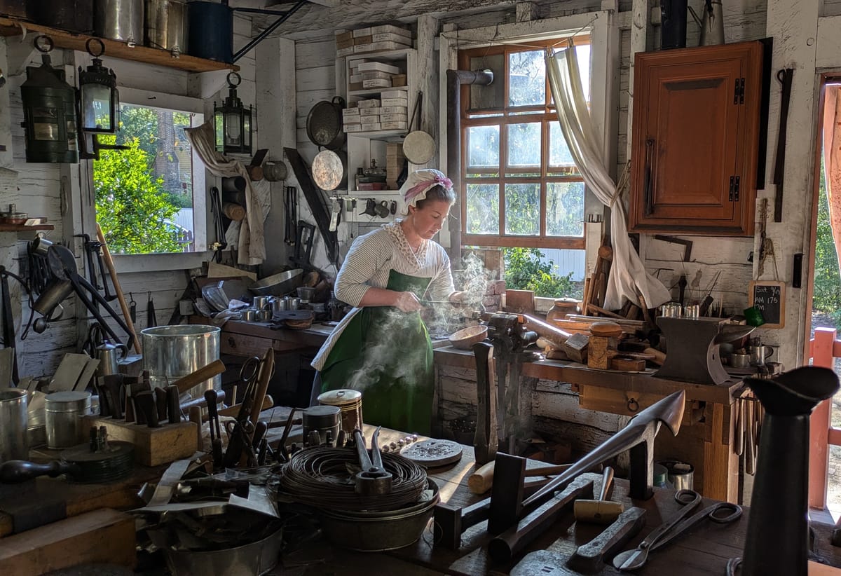 Tinsmith at Colonial Williamsburg